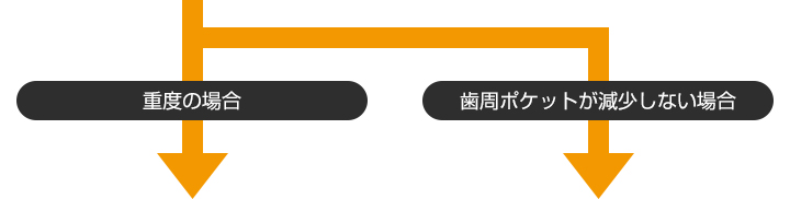 ・重度の場合・歯周ポケットが減少しない場合
